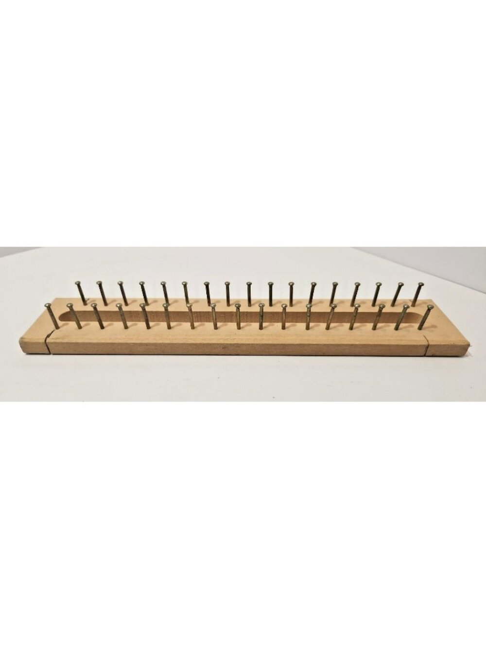 Wood Loom 11½” Knitting Board 34 Metal Pegs Used As Is No Box or Instructions